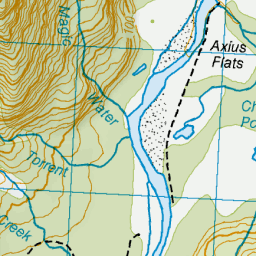 Axius Flats, West Coast - NZ Topo Map