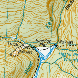 Hester Pinney Waterfall, Otago - NZ Topo Map