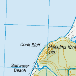 Saltwater Beach, West Coast - NZ Topo Map
