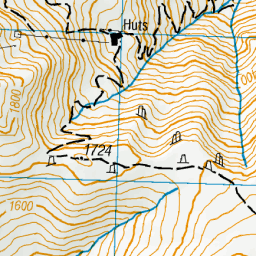 Awakino Ski Huts, Canterbury - NZ Topo Map