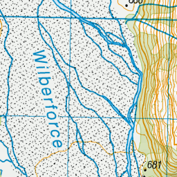 Wilberforce River, Canterbury NZ Topo Map