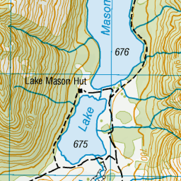 Lake Mason Hut, Canterbury - NZ Topo Map