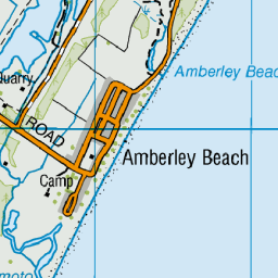 Amberley Beach, Canterbury - NZ Topo Map