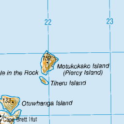 Motukokako Island (Piercy Island), Northland - NZ Topo Map